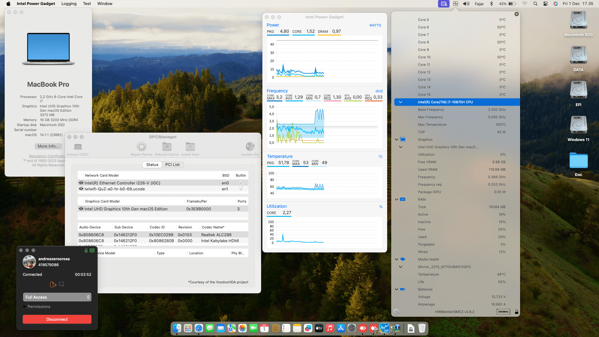 Success Hackintosh macOS Sonoma 14.1.1 Build 23B81 in MSI Gaming GP66 Leopard 10UE-2781D